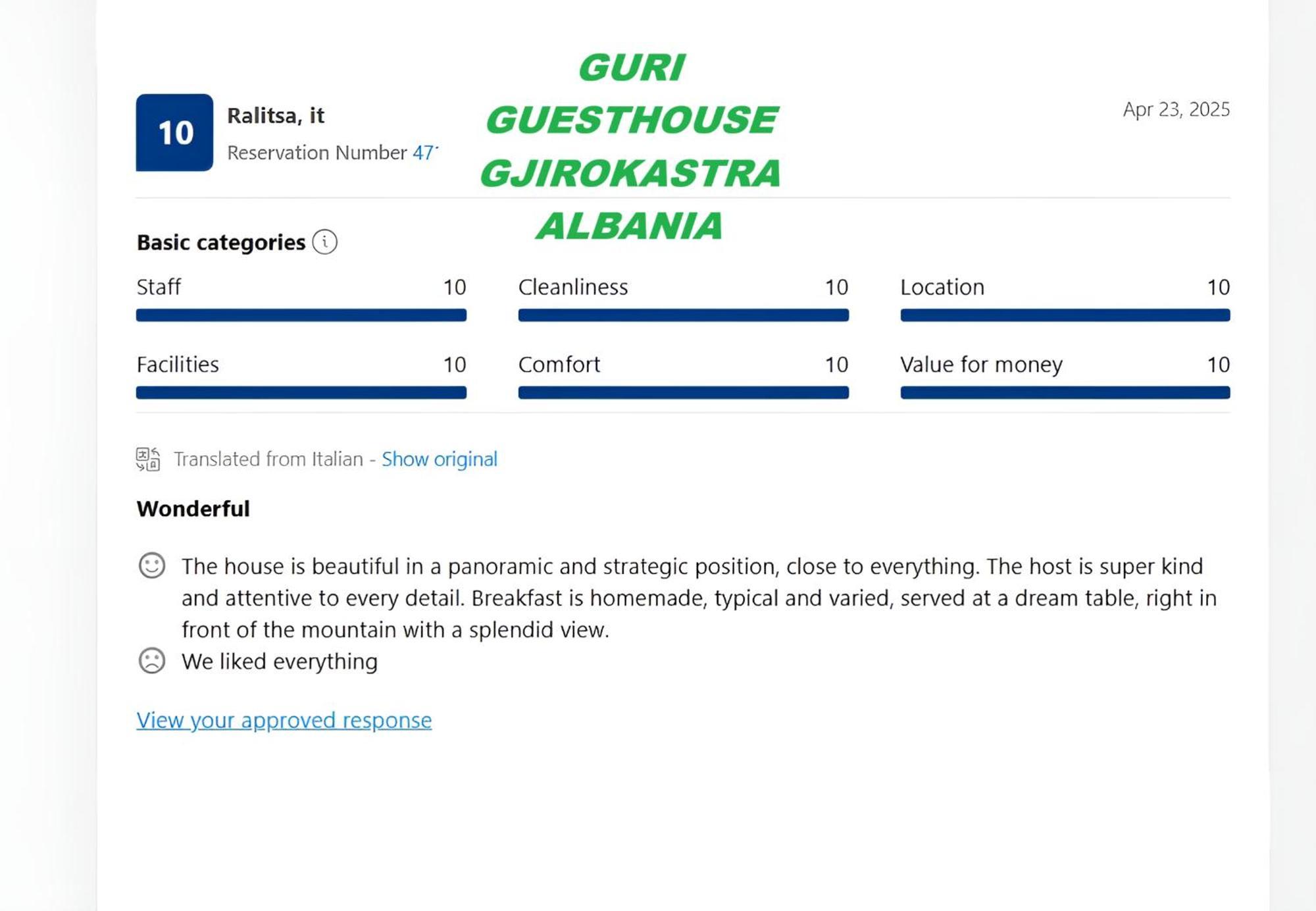 Guri Guesthouse Gjirokastër Екстериор снимка
